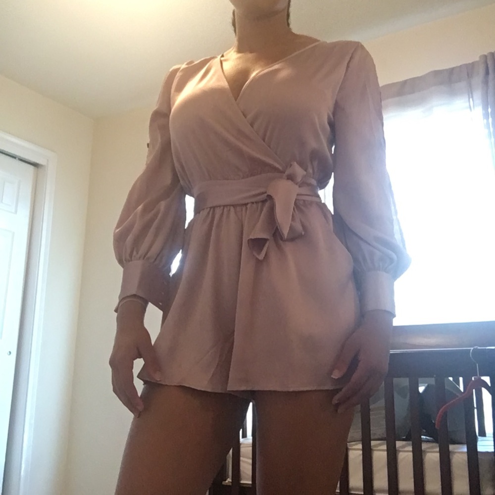 Champagne Satin Romper